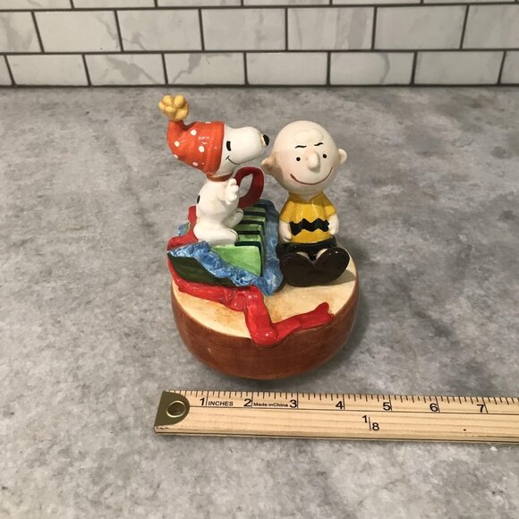 Vintage Schmid Peanuts Music Box Charlie Brown Snoopy Anniversary Waltz Japan - Picture 9 of 9